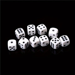 10pcs 16mm Acrylic Six Sided Round Corner Dice Board Game