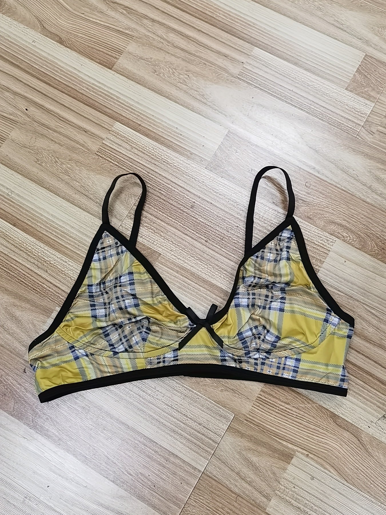 Plaid Pattern Bow Sexy Lingerie Set Plus Size