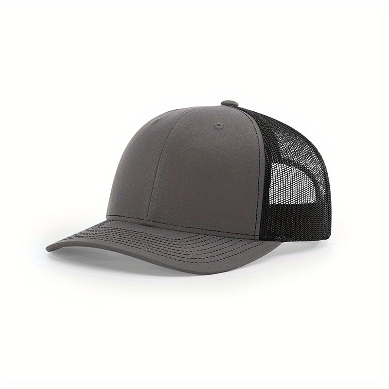 Adjustable Sunshade Mens Mesh Peaked Cap With Embroidery