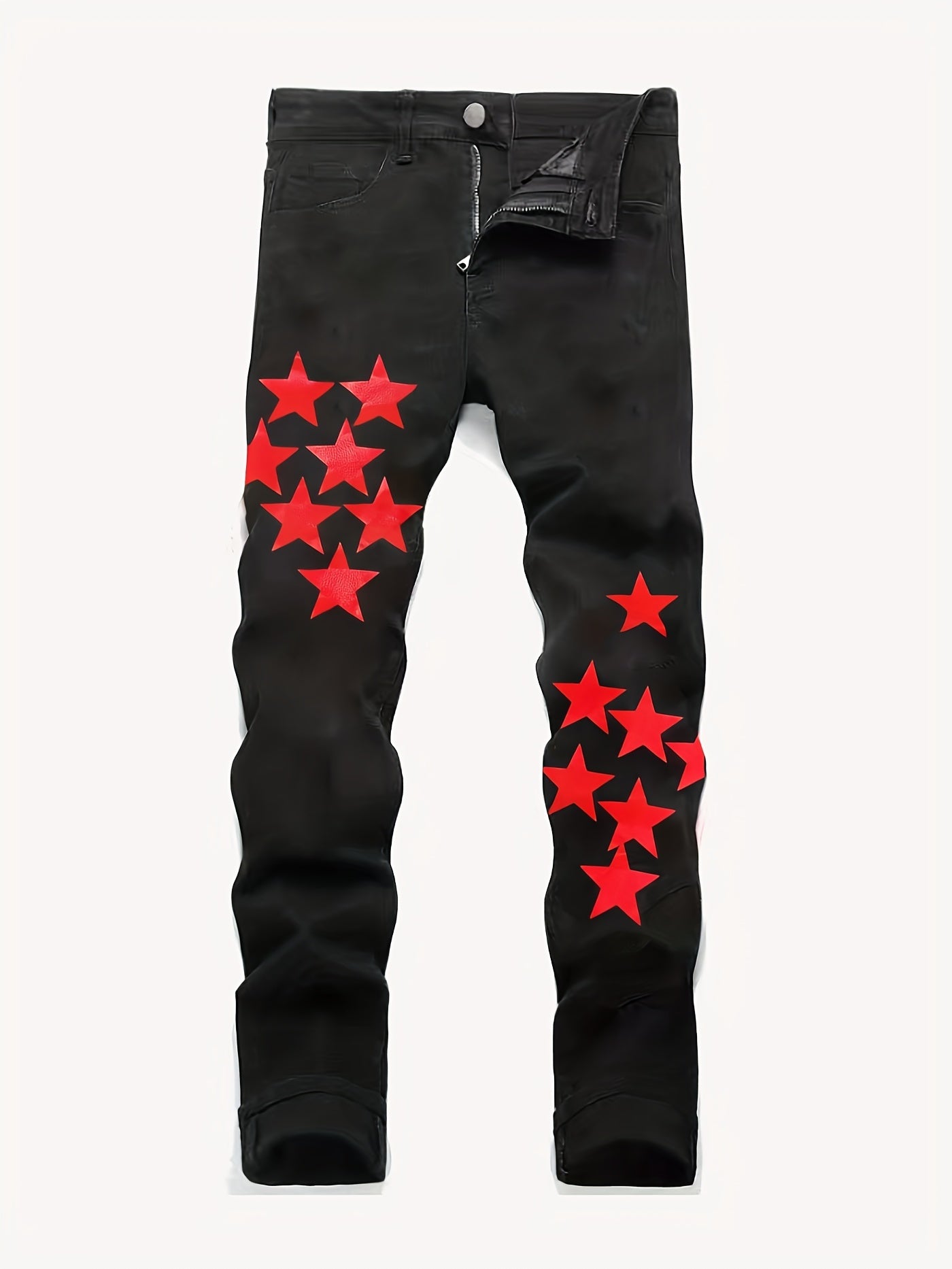 Regular Jeans Men's Casual Street Style Denim Pants With Pockets
