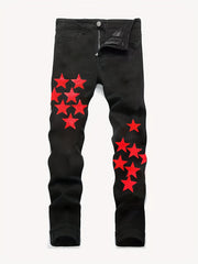 Regular Jeans Men's Casual Street Style Denim Pants With Pockets