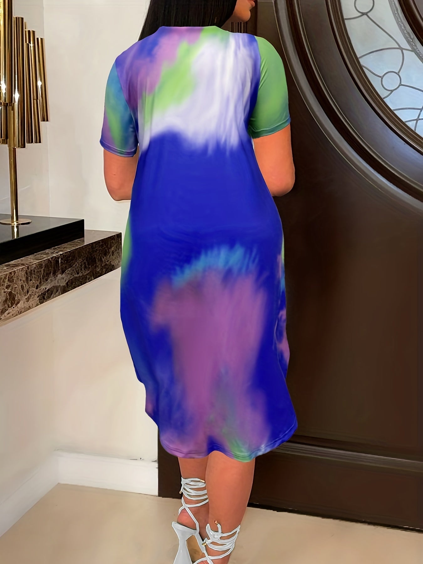 Tie Dye Figure Print Tunic Top & Shorts Set