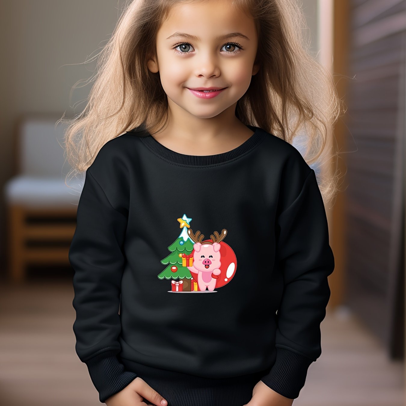 Christmas Peggy Crew Neck Sweatshirt Kids Clothes Christmas Gift