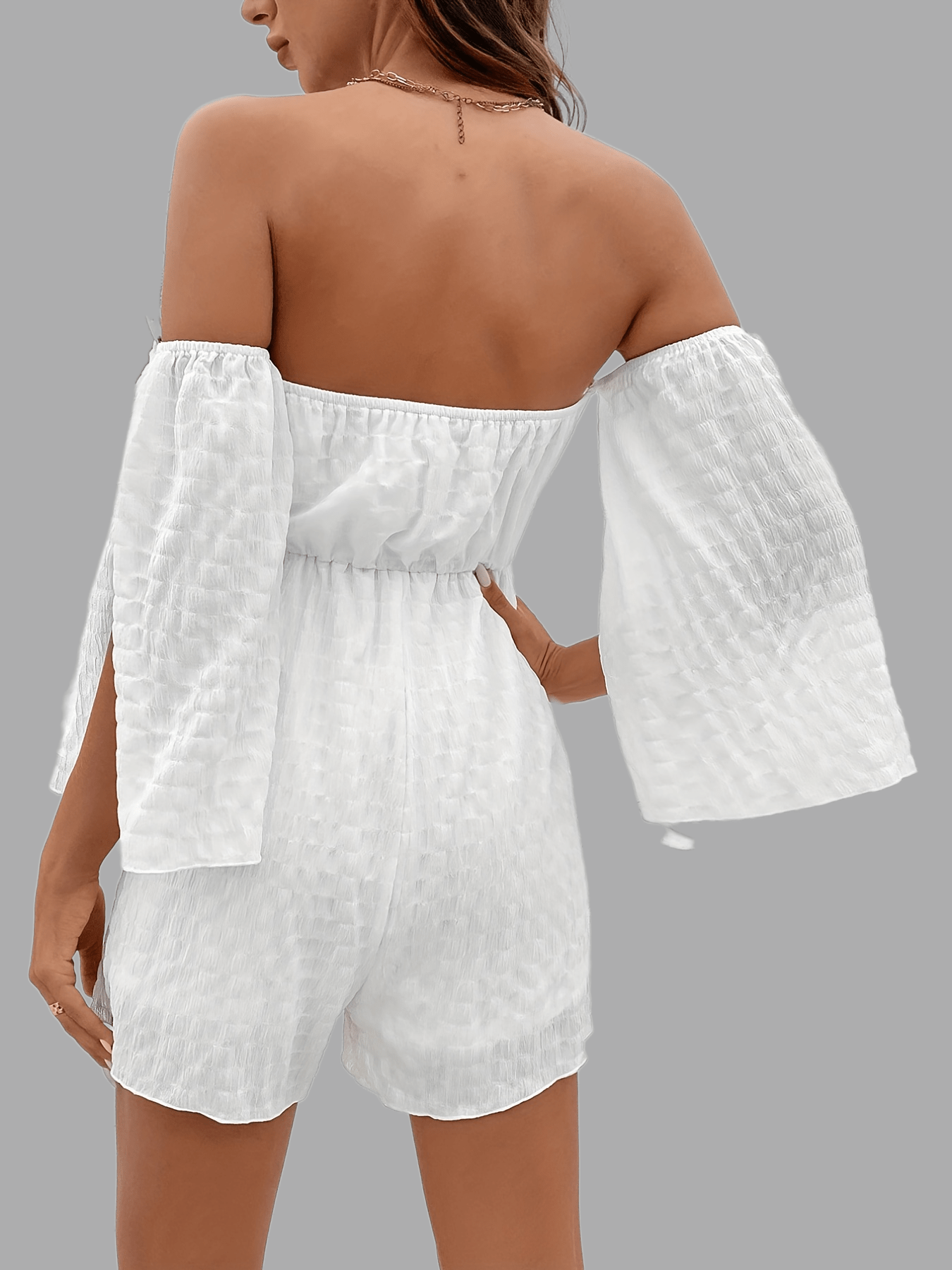 Casual Vacation Split Sleeve Romper Jumpsuit Women's Clothing