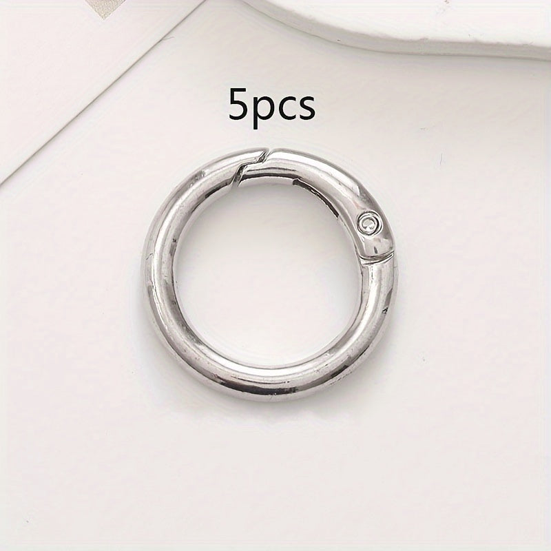 5pcs 6 Zinc Alloy Spring Buckle O Shaped Keychain Bag Accessories