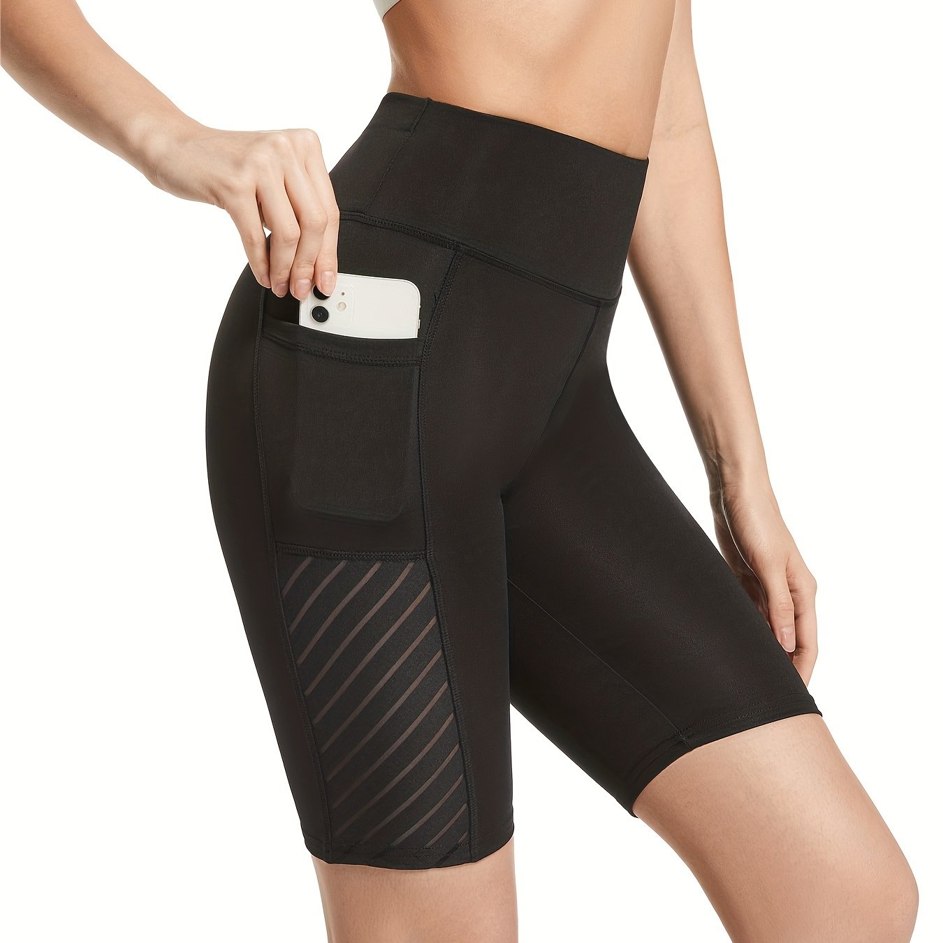 High Waist Yoga Shorts with Pocket for Women