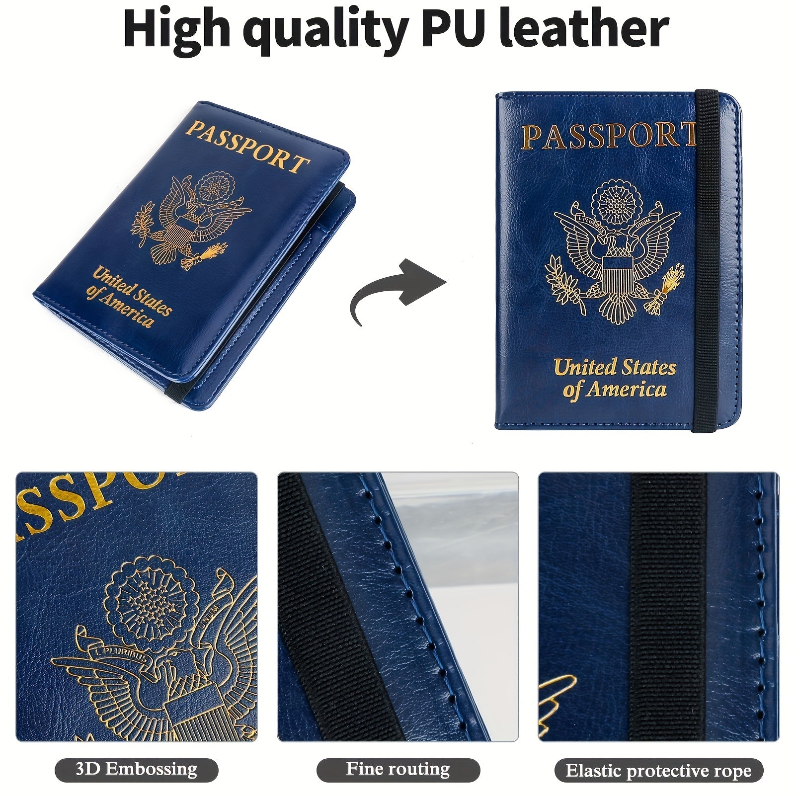 Mini Textured Document Holder PU Leather Passport Cover