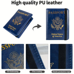 Mini Textured Document Holder PU Leather Passport Cover