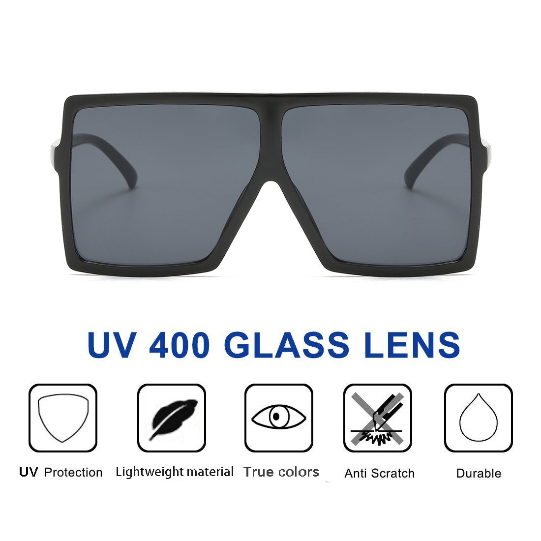 Square Oversized Sunglasses for Men and Women