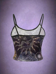Moon & Sun Spaghetti Strap Top Sleeveless Cami
