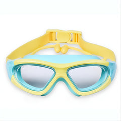 Children's Large Frame Anti Fog Swimming Goggles with Silicone Earbuds