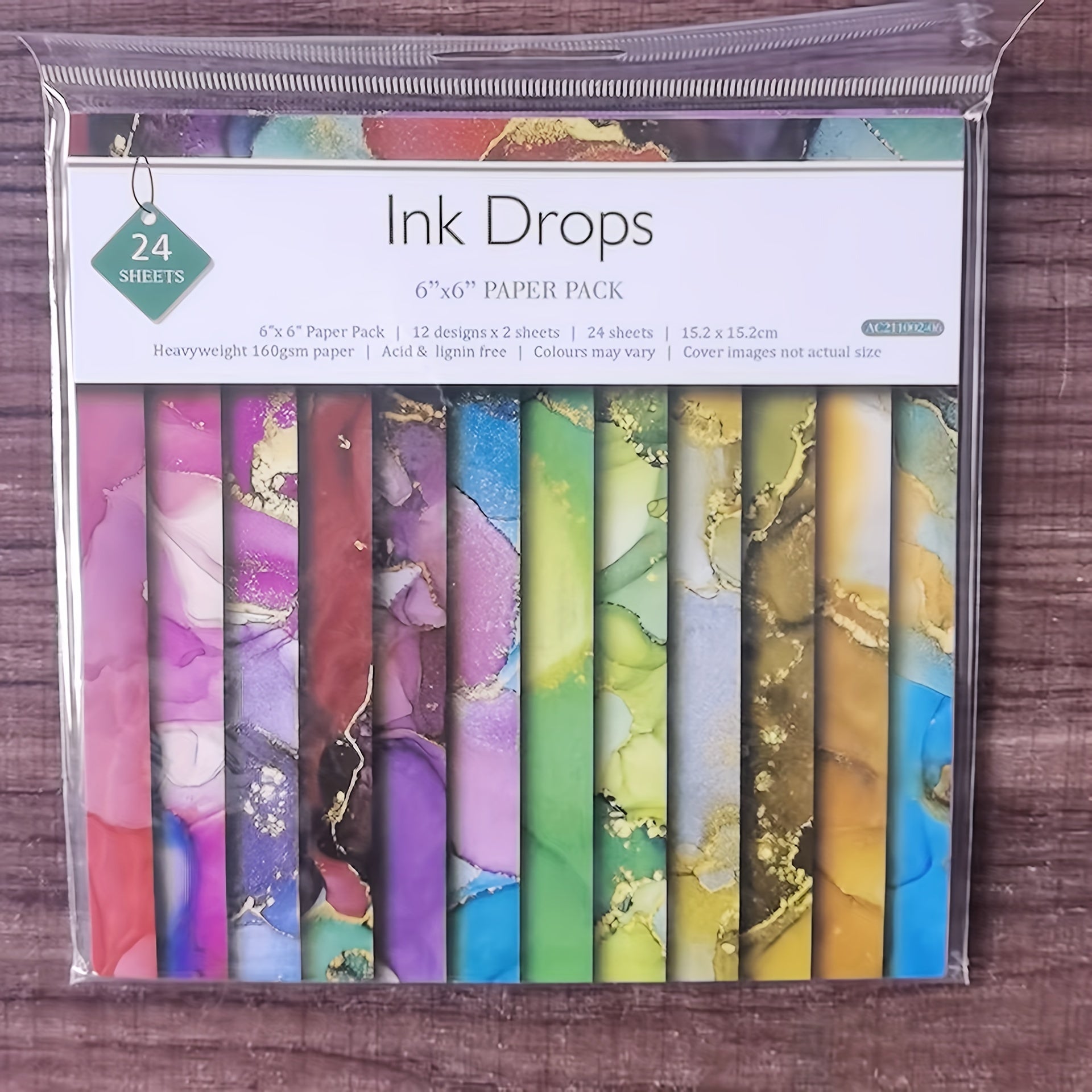 24pcs Marble Texture Paper for DIY Scrapbooking and Crafts 6in