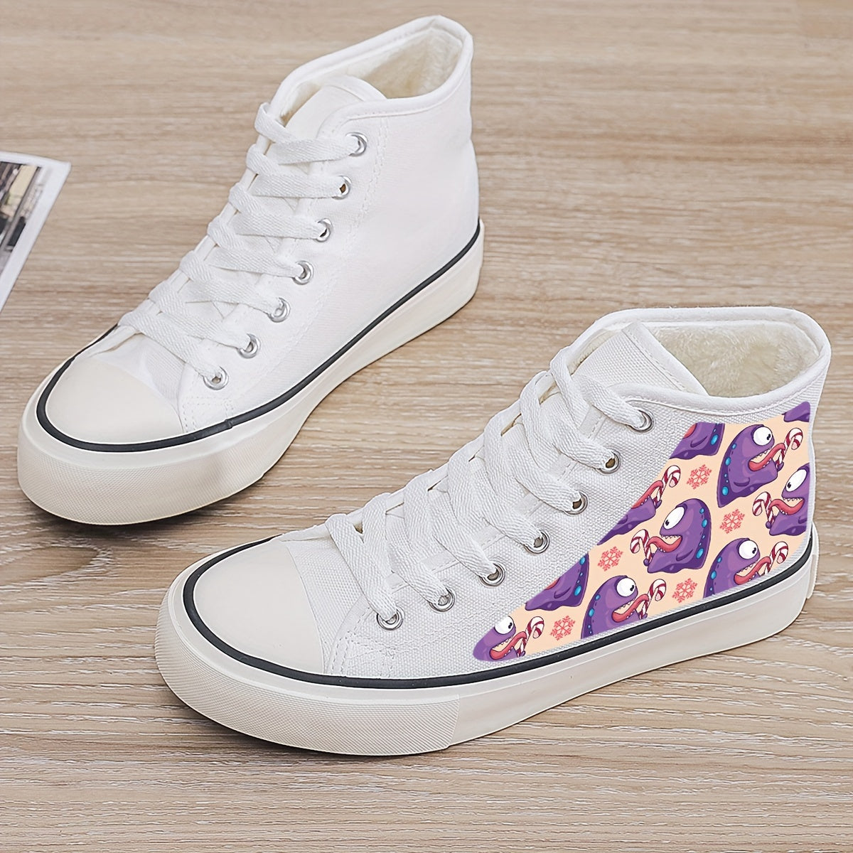 Plush Lined Thermal Chunky Canvas Sneakers High Top