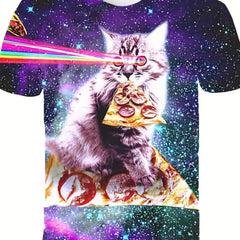 Cute Pizza Cat Kids T Shirt 3D Print Stretchy Tee