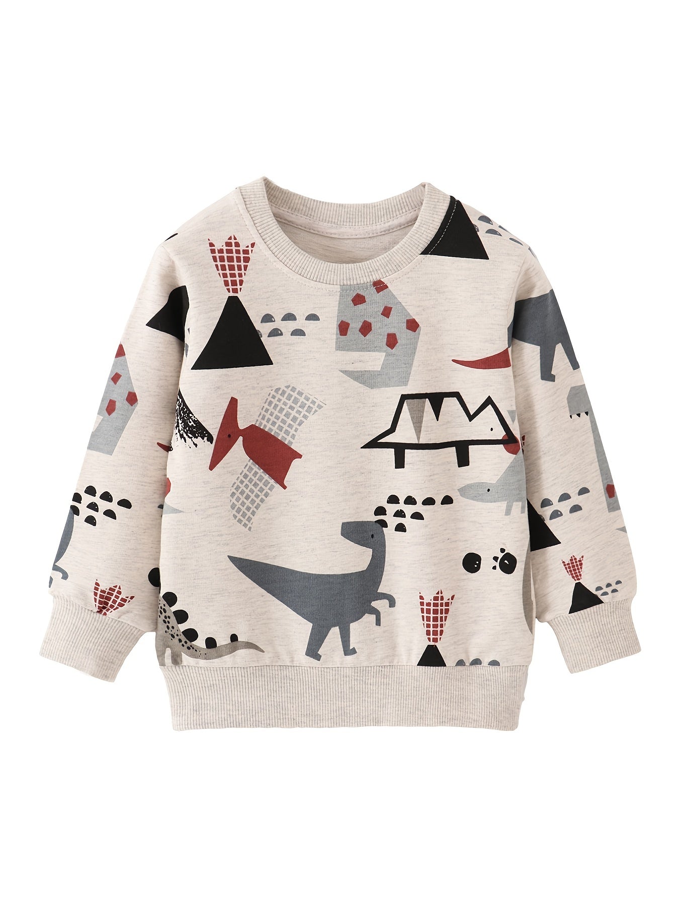 Baby Boys Dinosaur Print Pullover Sweatshirt Top