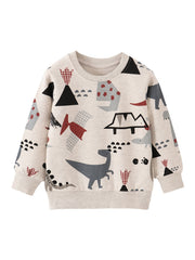 Baby Boys Dinosaur Print Pullover Sweatshirt Top