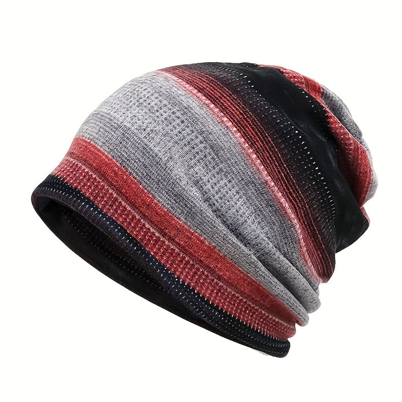 Unisex Striped Beanie Hat for Outdoor Cycling