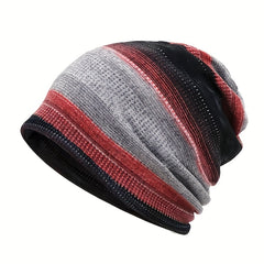Unisex Striped Beanie Hat for Outdoor Cycling