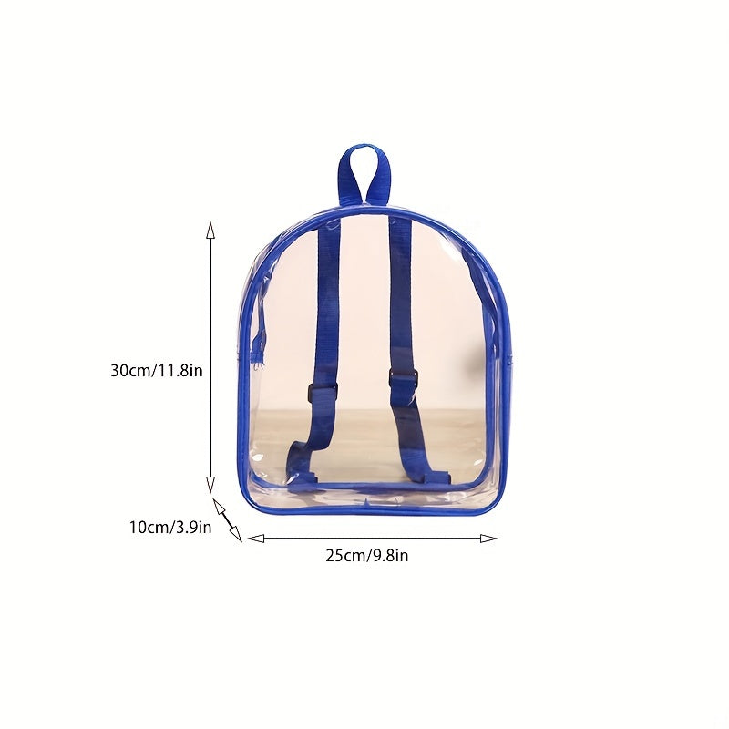Transparent PVC Zipper Backpack Casual Bag