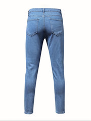 Men's Distressed Slim Fit Jeans Casual Street Style Denim Pants