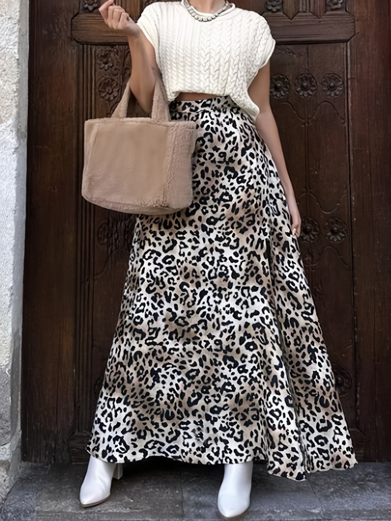 Skirt Women's Plus Tie Dye & Leopard Print High Rise Maxi A line