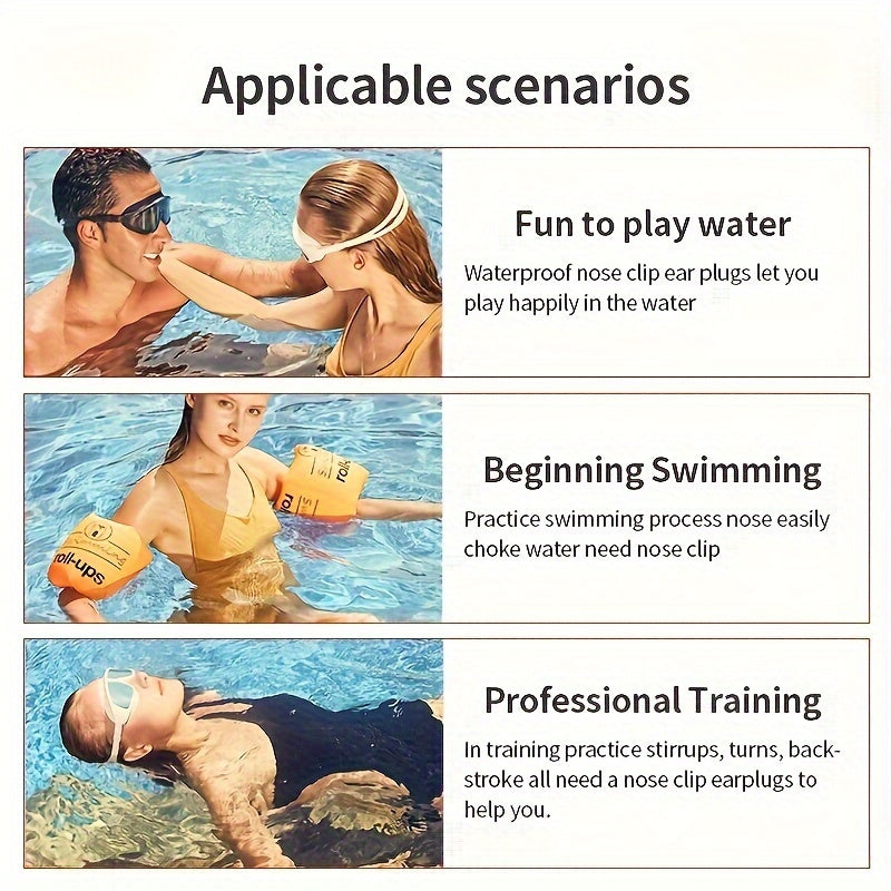 Waterproof Nose Clip and Earplugs Set for Diving Swimming
