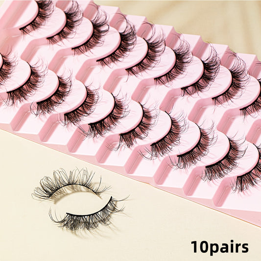 Cat Eyes 3D Faux Mink False Eyelashes Natural Fluffy Winged Extension