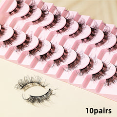 Cat Eyes 3D Faux Mink False Eyelashes Natural Fluffy Winged Extension