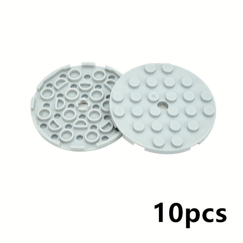 10pcs Round Plates 6x6 with Hole Thin Sheets Bricks DIY Building Accessories