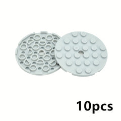 10pcs Round Plates 6x6 with Hole Thin Sheets Bricks DIY Building Accessories