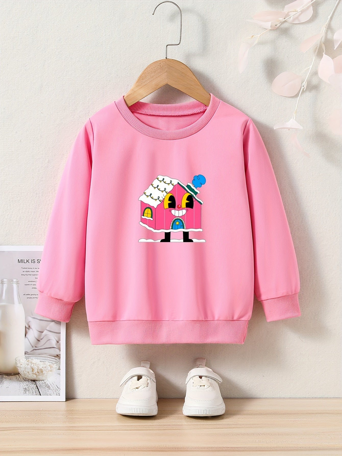 Cartoon Houseman Graphic Sweatshirt Kids Christmas Gift