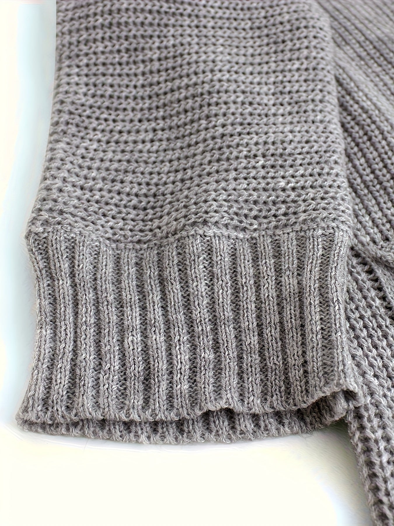 Solid Bat Sleeve Open Front Cardigan With Pockets