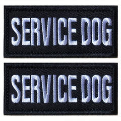 J CARP 2Pcs Dog Slogan Patches Embroidered Fastener Hook L