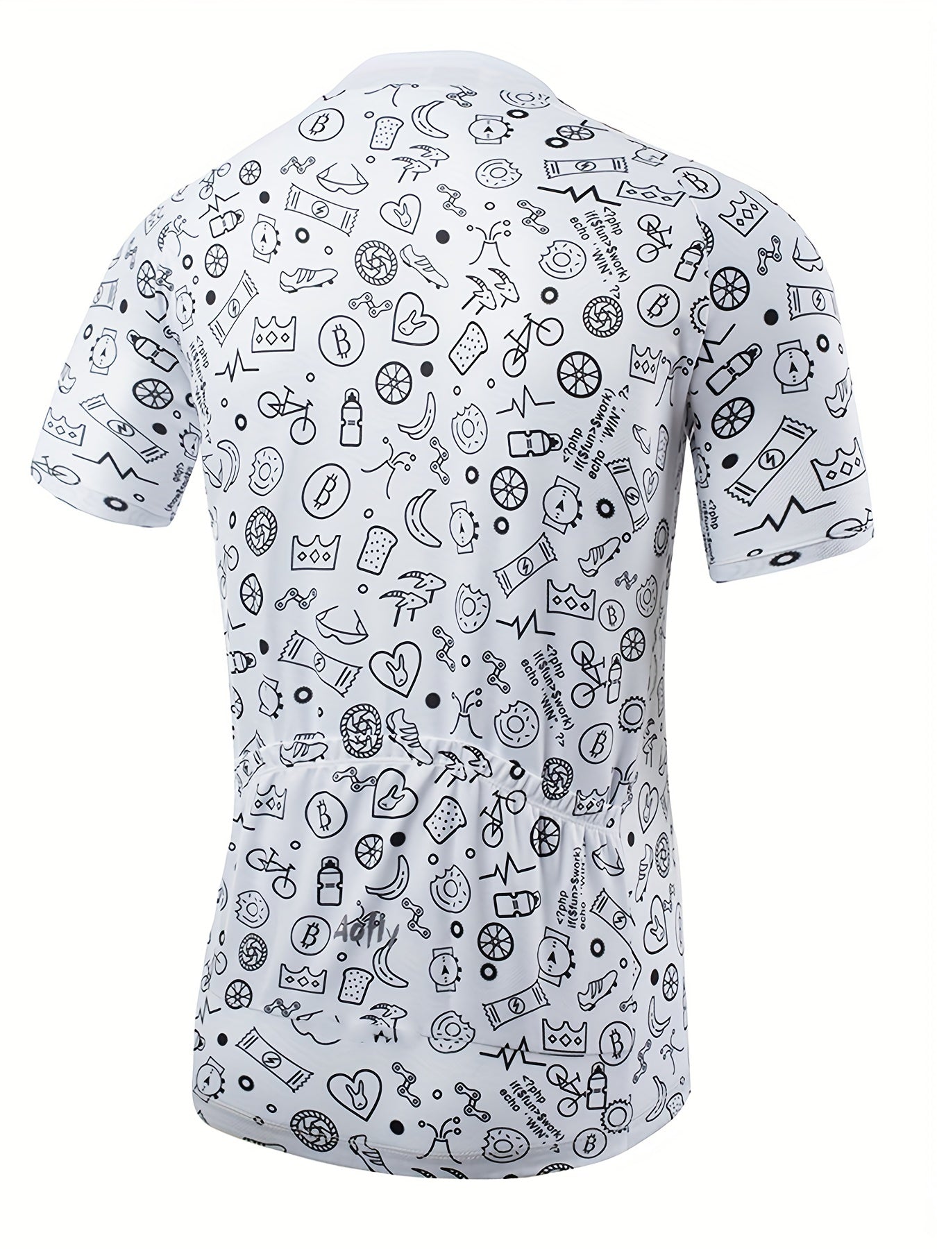 Quick Dry Men's Cycling Jersey Doodle Graphic