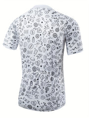 Quick Dry Men's Cycling Jersey Doodle Graphic