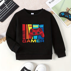 Kid's Colorful Gamepad Pattern Thermal Sweatshirt