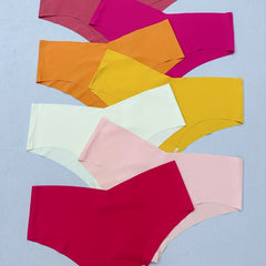 7pcs Seamless Solid Briefs Stretchy Intimates Panties Women's Lingerie