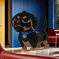 5218pcs Building Block Set Sausage Dog Pet Holiday Gift Room Decoration
