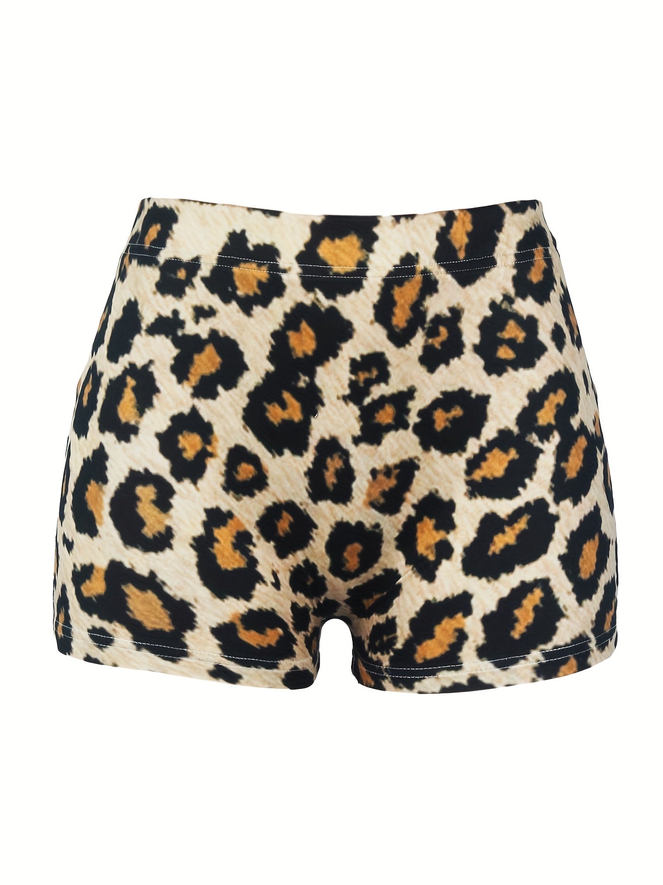 Women's Leopard Print Skinny Shorts