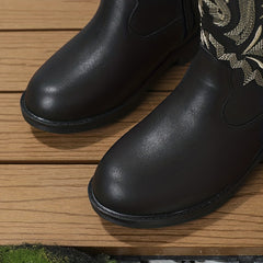 Vintage Ankle Plus Fleece Boots For Girls Kids Comfortable Non Slip Boots