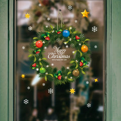 Christmas Window Sticker Wreath Removable Vinyl Waterproof Sticker