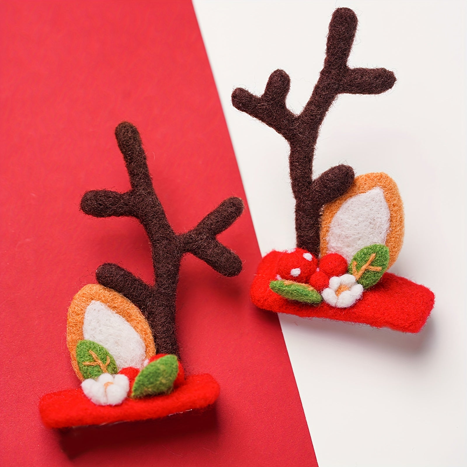 Needle Felting Kit for Beginner Deer Horn Hair Clip DIY Art Craft