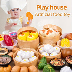 Kids Kitchen Toy Set - Breakfast Food Simulation Educational Toy