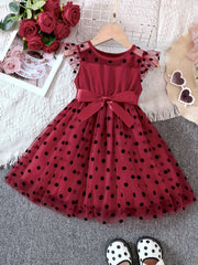 Toddler Girls Polka Dot Tutu Princess Dress Stitching Tulle Dress