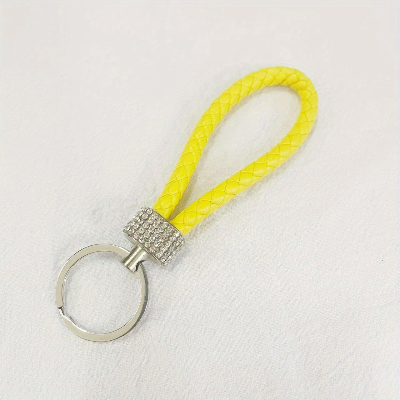Braided Leather Rope Keychain Car Pendant Couple Bag Accessories