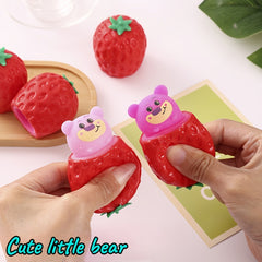 Soft Strawberry Bears Sensory Fidget Toys Set of 8pcs