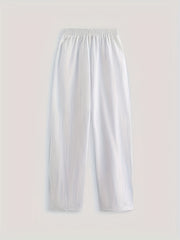 Floral Print Elastic Waist Pants for Women