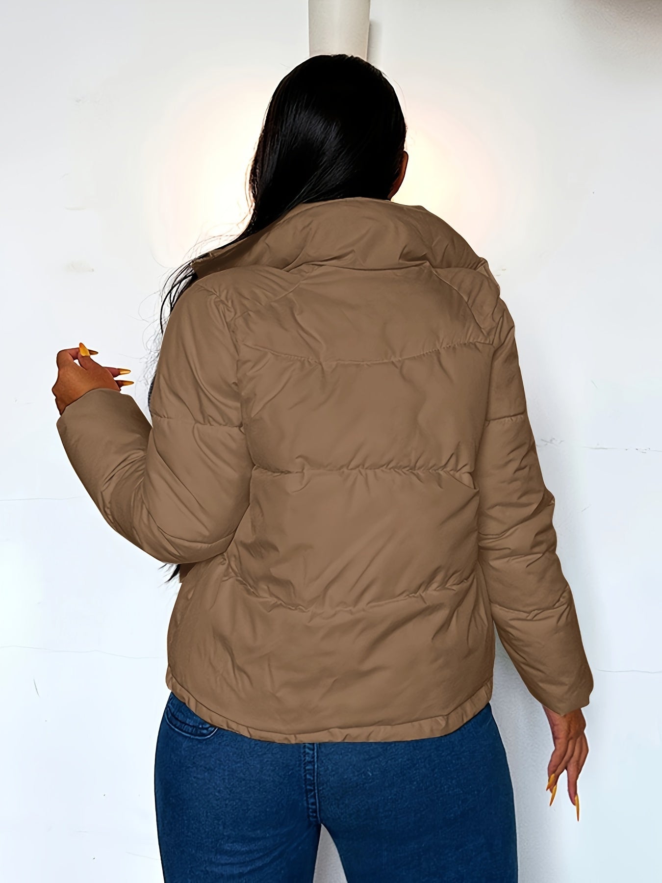Warm Puffer Jacket Stand Collar Women's Clothing