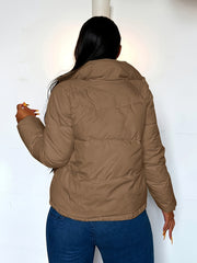 Warm Puffer Jacket Stand Collar Women's Clothing