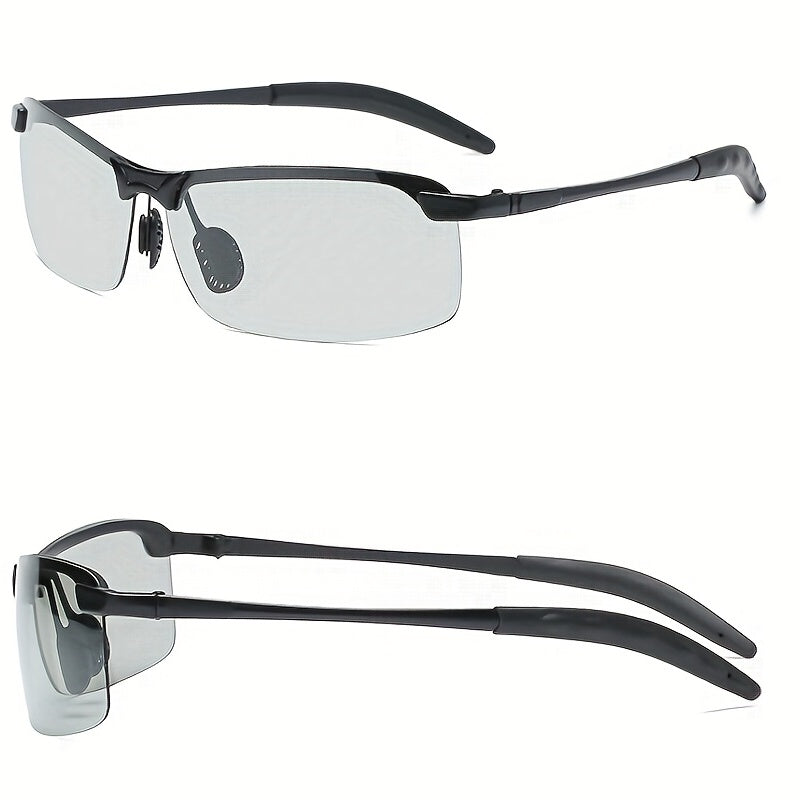 Men's Polarized Sunglasses + Night Driving Glasses + Zipper Case